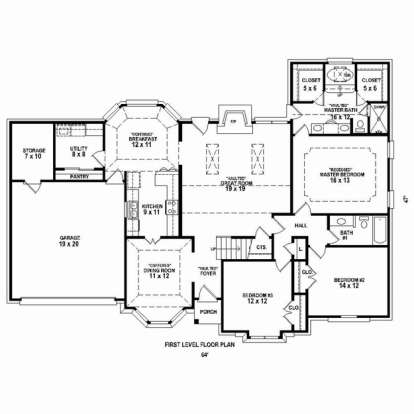 Floorplan 1 for House Plan #053-02370