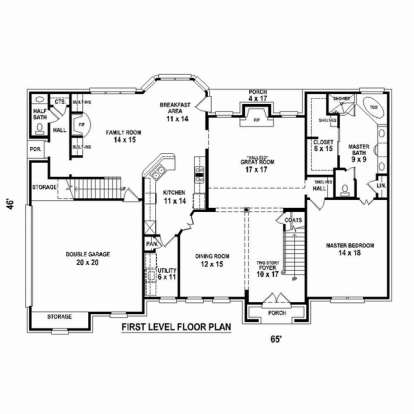 Floorplan 1 for House Plan #053-02376