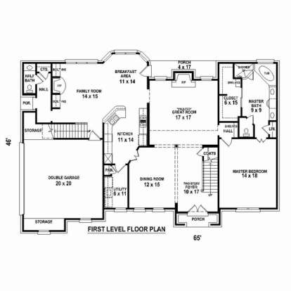 Floorplan 1 for House Plan #053-02377