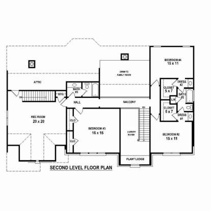 Floorplan 2 for House Plan #053-02377