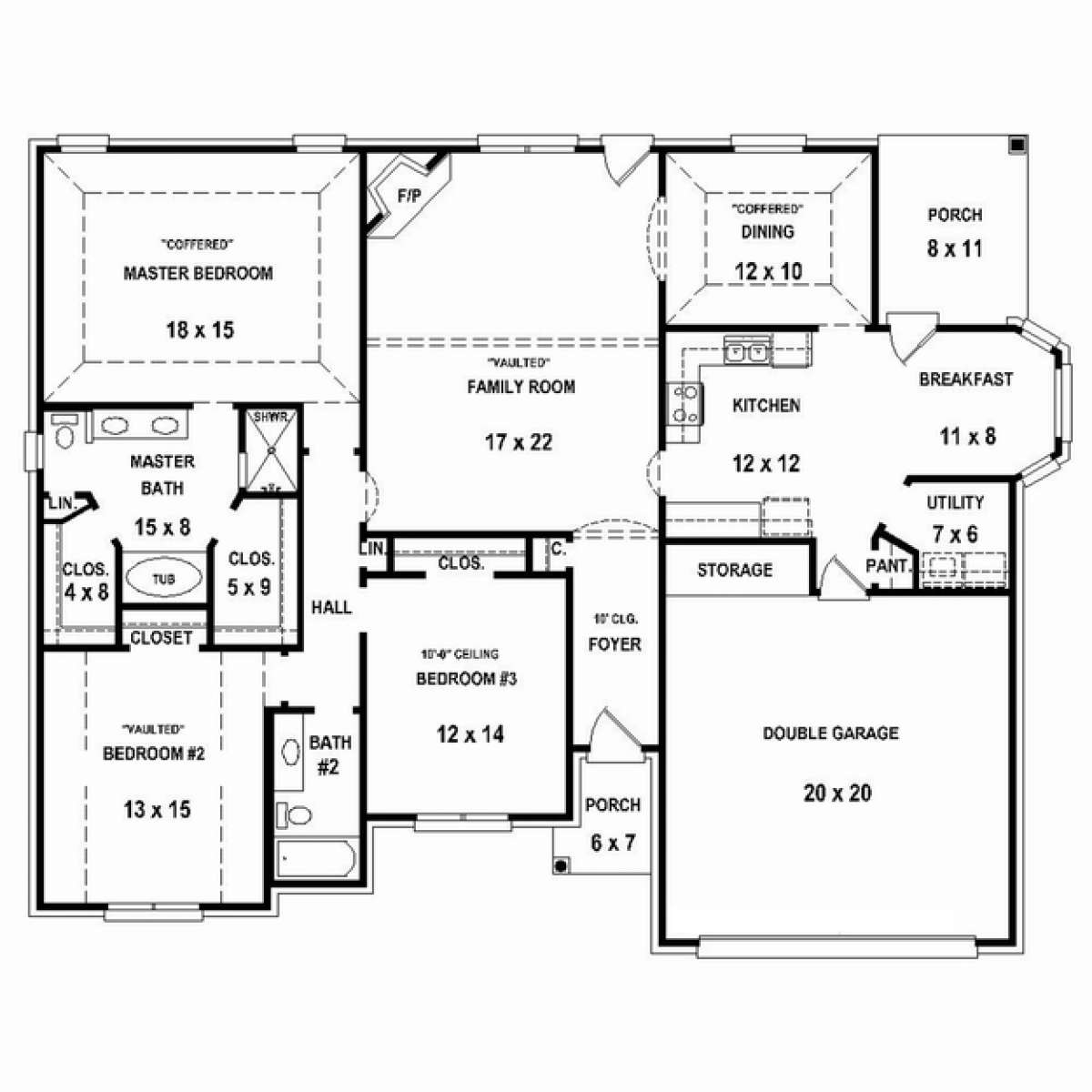 Floorplan 1 for House Plan #053-02378