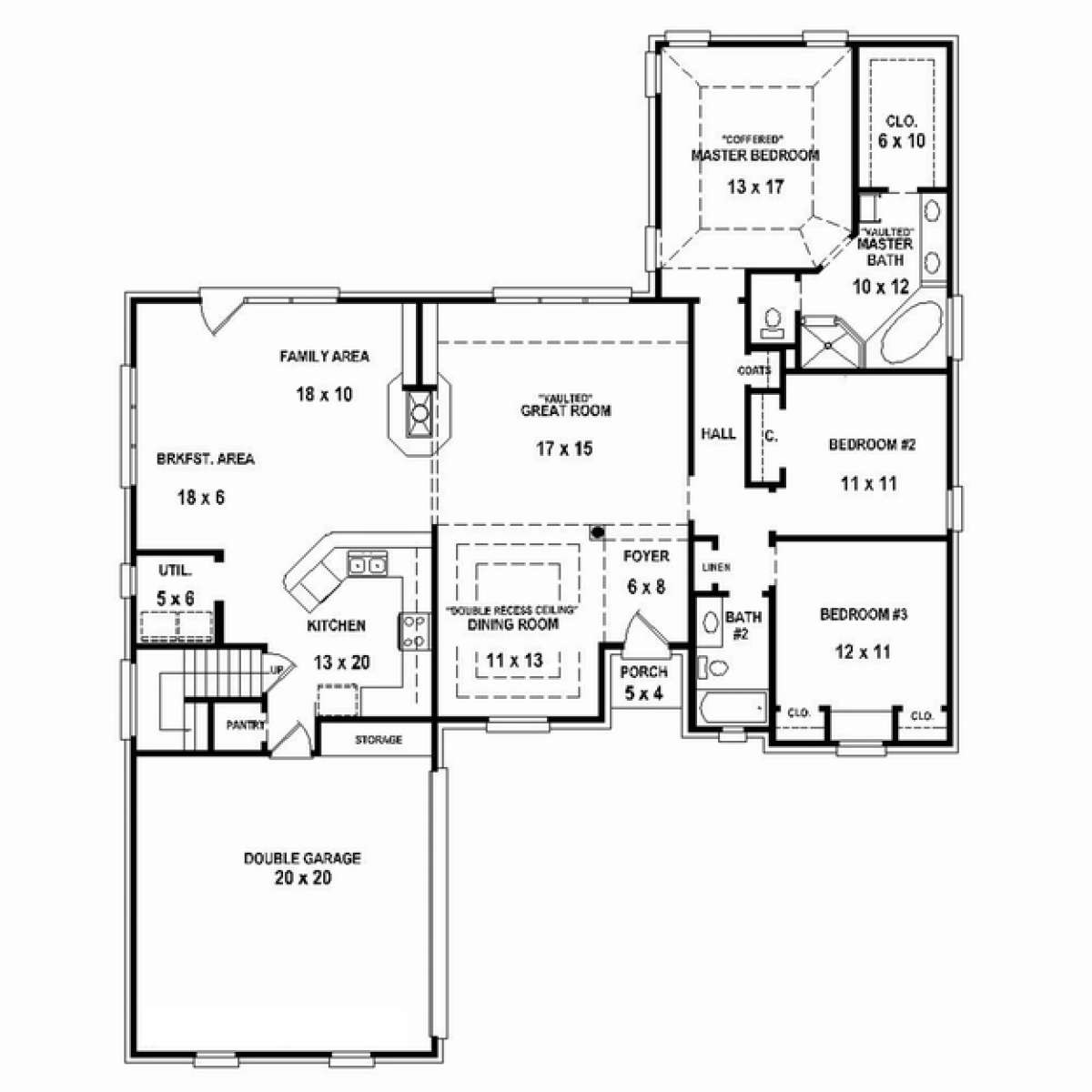 Floorplan 1 for House Plan #053-02382