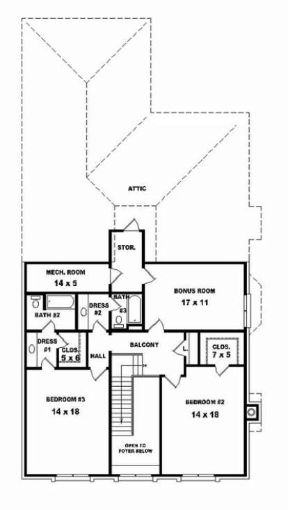 Floorplan 2 for House Plan #053-02386
