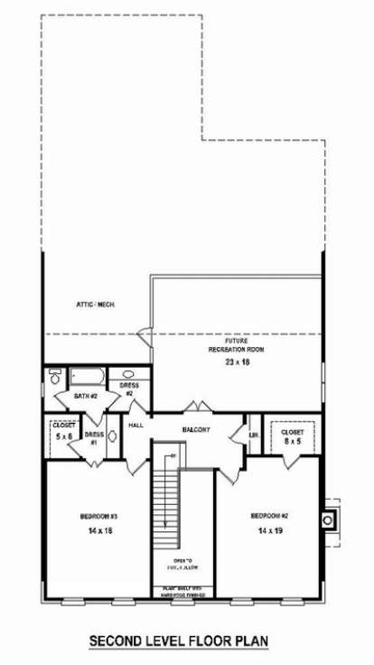 Floorplan 2 for House Plan #053-02390
