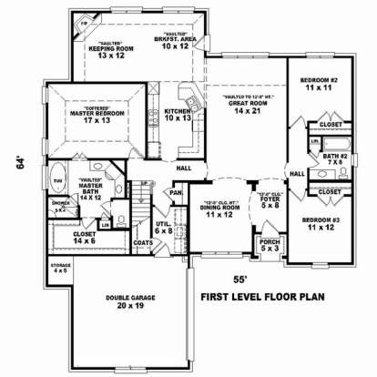 Floorplan 1 for House Plan #053-02391