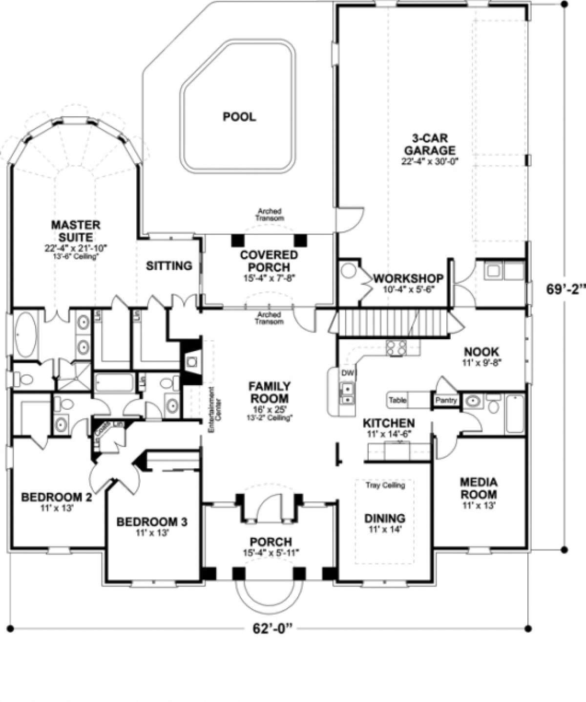 First Floor for House Plan #036-00094