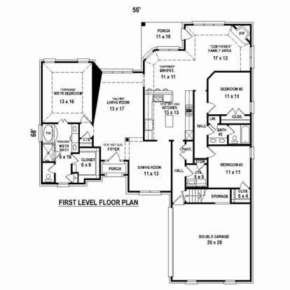 Floorplan 1 for House Plan #053-02396