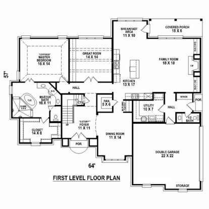 Floorplan 1 for House Plan #053-02397