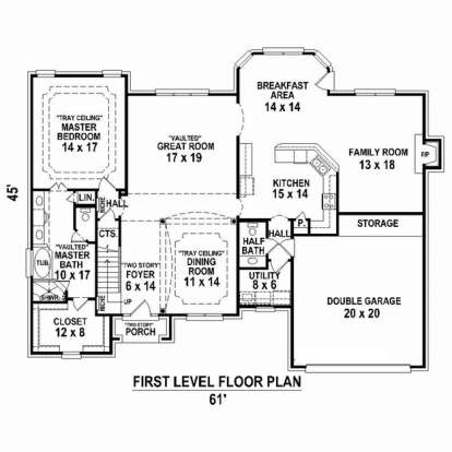 Floorplan 1 for House Plan #053-02398