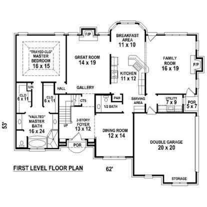 Floorplan 1 for House Plan #053-02402