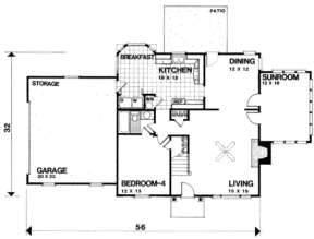 First Floor for House Plan #036-00095