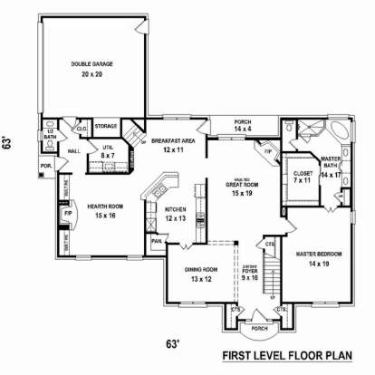 Floorplan 1 for House Plan #053-02406