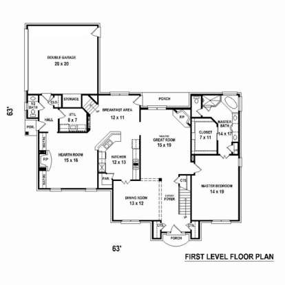 Floorplan 1 for House Plan #053-02407