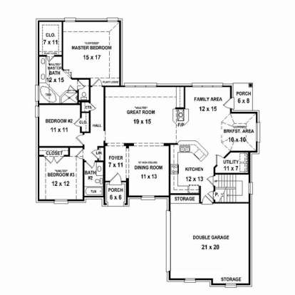 Floorplan 1 for House Plan #053-02414