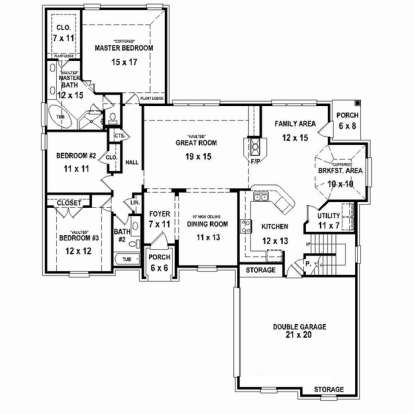 Floorplan 1 for House Plan #053-02415