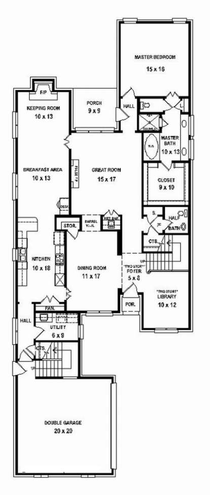 Floorplan 1 for House Plan #053-02416