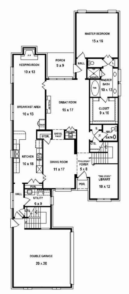 Floorplan 1 for House Plan #053-02417
