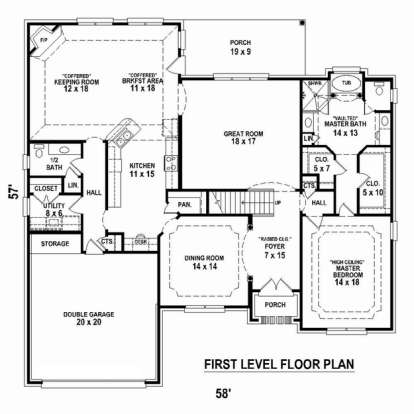 Floorplan 1 for House Plan #053-02423