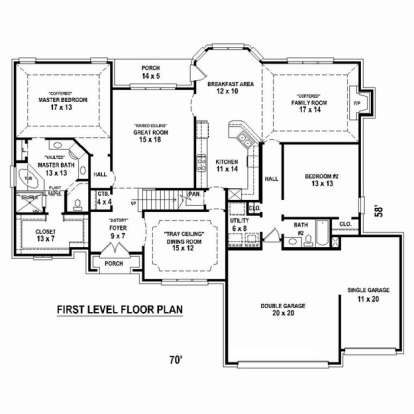 Floorplan 1 for House Plan #053-02425