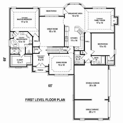 Floorplan 1 for House Plan #053-02426