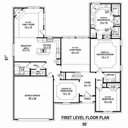 Floorplan 1 for House Plan #053-02427