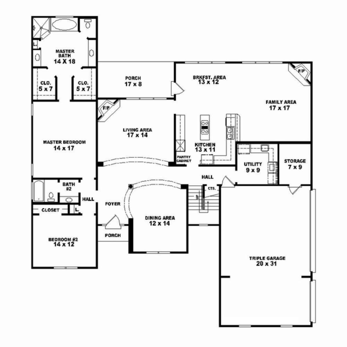 Floorplan 1 for House Plan #053-02433