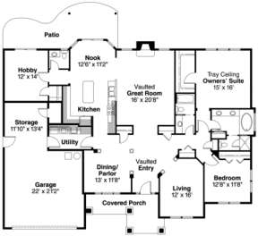 Floorplan 1 for House Plan #035-00323