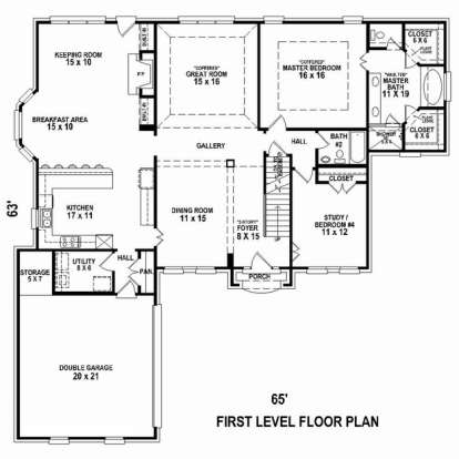 Floorplan 1 for House Plan #053-02435