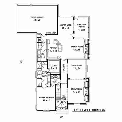 Floorplan 1 for House Plan #053-02442