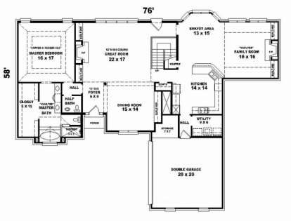 Floorplan 1 for House Plan #053-02444