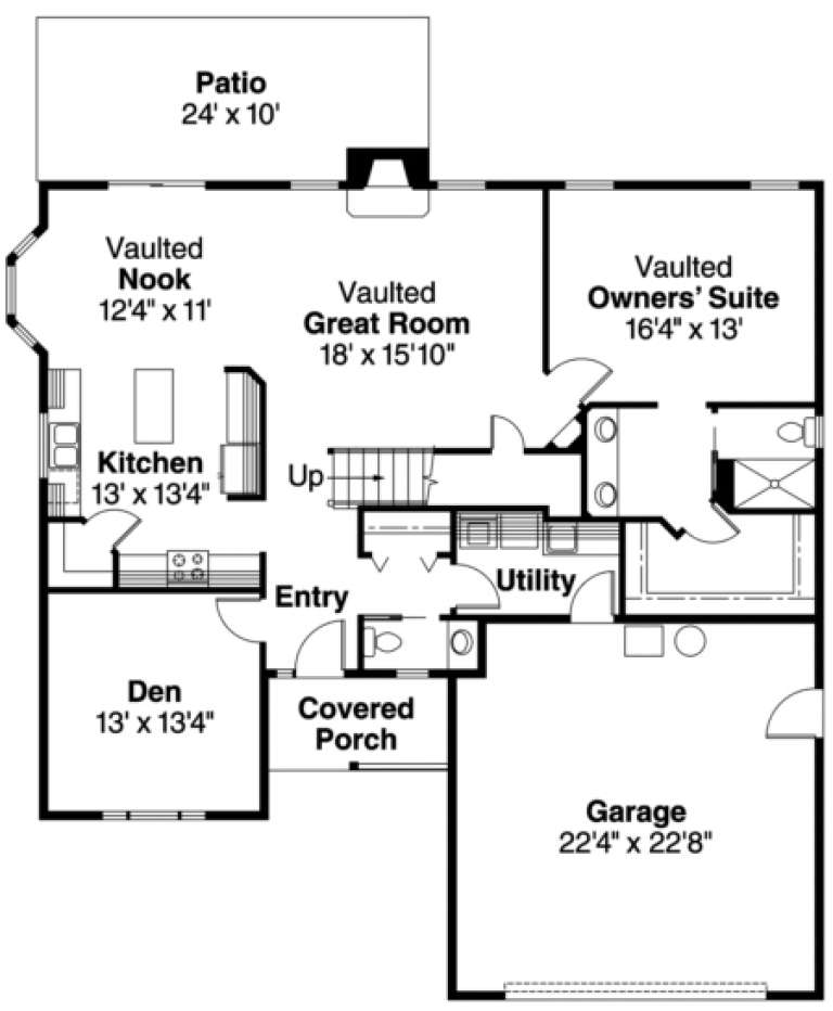 House Plan House Plan #1075 Drawing 1