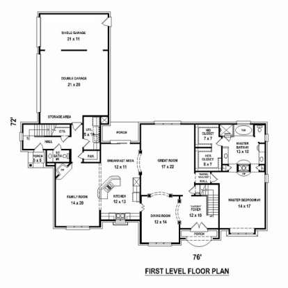 Floorplan 1 for House Plan #053-02447