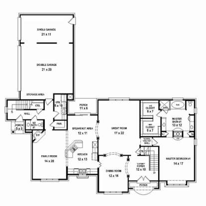 Floorplan 1 for House Plan #053-02449