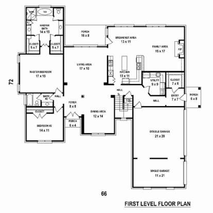 Floorplan 1 for House Plan #053-02453