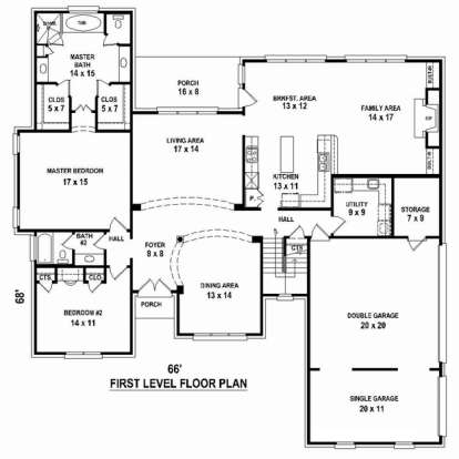 Floorplan 1 for House Plan #053-02454