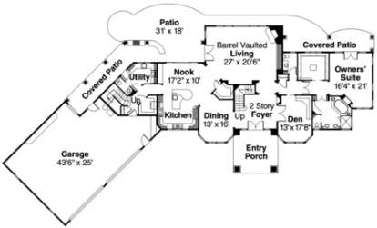 Floorplan 1 for House Plan #035-00325