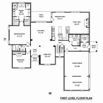 Floorplan 1 for House Plan #053-02455