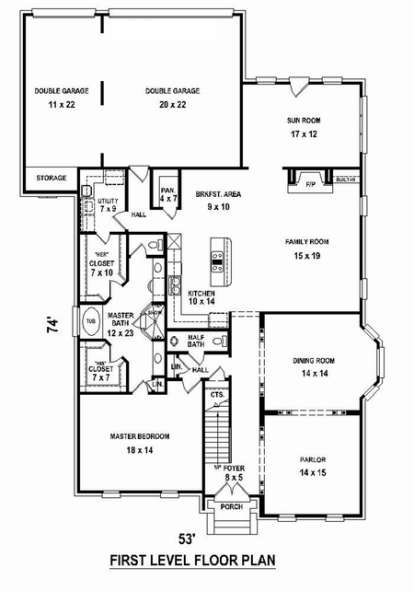 Floorplan 1 for House Plan #053-02457