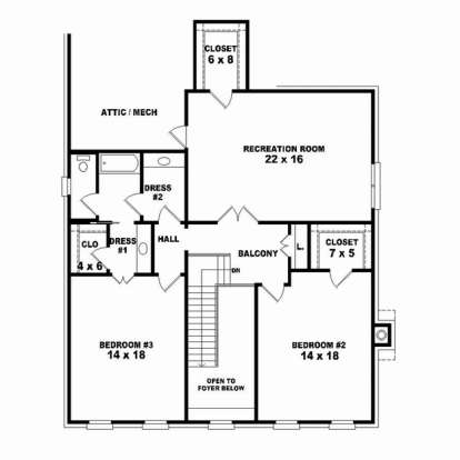 Floorplan 2 for House Plan #053-02458