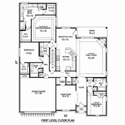 Floorplan 1 for House Plan #053-02461
