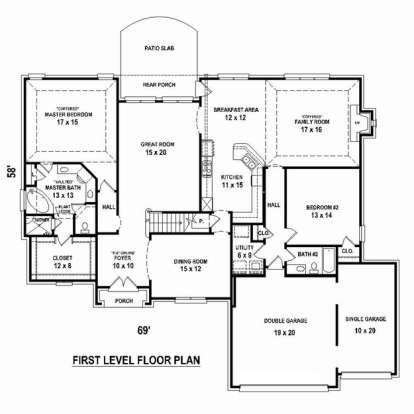 Floorplan 1 for House Plan #053-02464