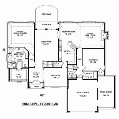 Floorplan 1 for House Plan #053-02466