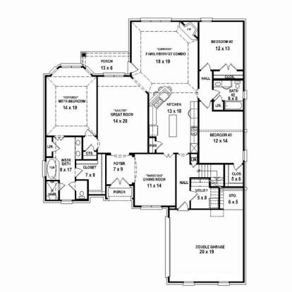Floorplan 1 for House Plan #053-02469