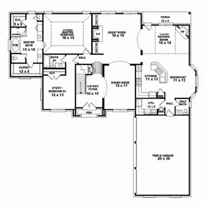 Floorplan 1 for House Plan #053-02470