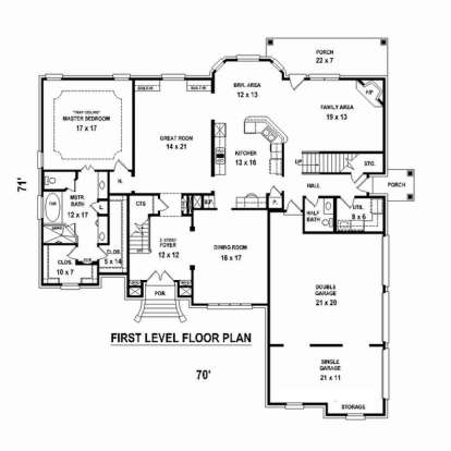 Floorplan 1 for House Plan #053-02472
