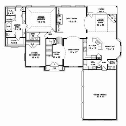 Floorplan 1 for House Plan #053-02473
