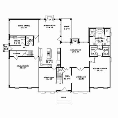 Floorplan 1 for House Plan #053-02475