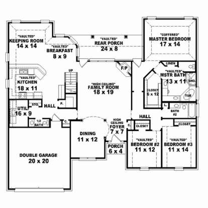 Floorplan 1 for House Plan #053-02478