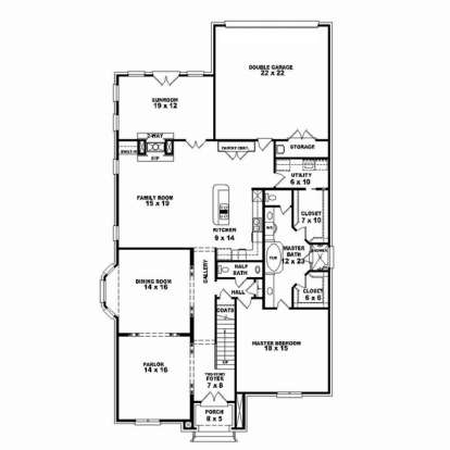 Floorplan 1 for House Plan #053-02480