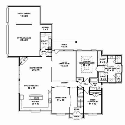 Floorplan 1 for House Plan #053-02486